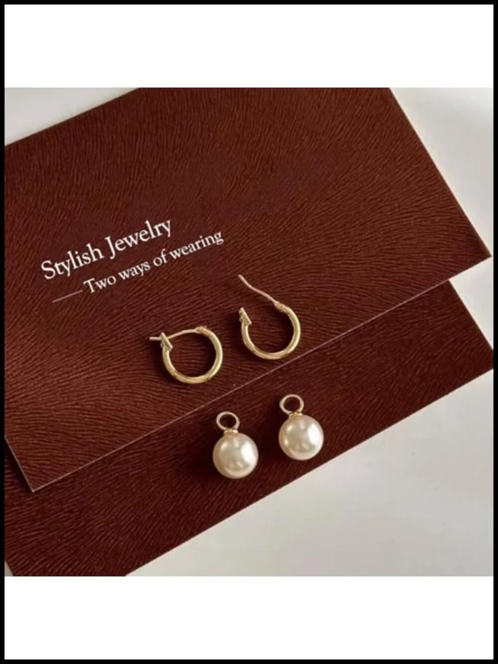 14K Gold Plated Pearl Dangle Drop Huggie Hoop Earrings for Women Hypoallergenic